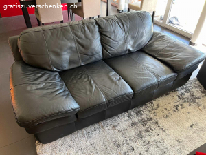 2er Sofa Leder Schwarz. Gebrauchtes aber gut erhaltenes Ledersofa abzugeben.

Sofa hat gebrauchsspuren und an verschiedenen Stellen Kratzer unserer Katze.

Masse:
Länge: 2m
Tiefe: 1m
Höhe: 0.8m

Sofa hat keine ausziefunktion oder ähnlich. Ist massiv und relativ schwer.

Das Sofa muss zu zweit abgeholt werden. Kann selbst nicht unterstützen. 
EG wohnung.