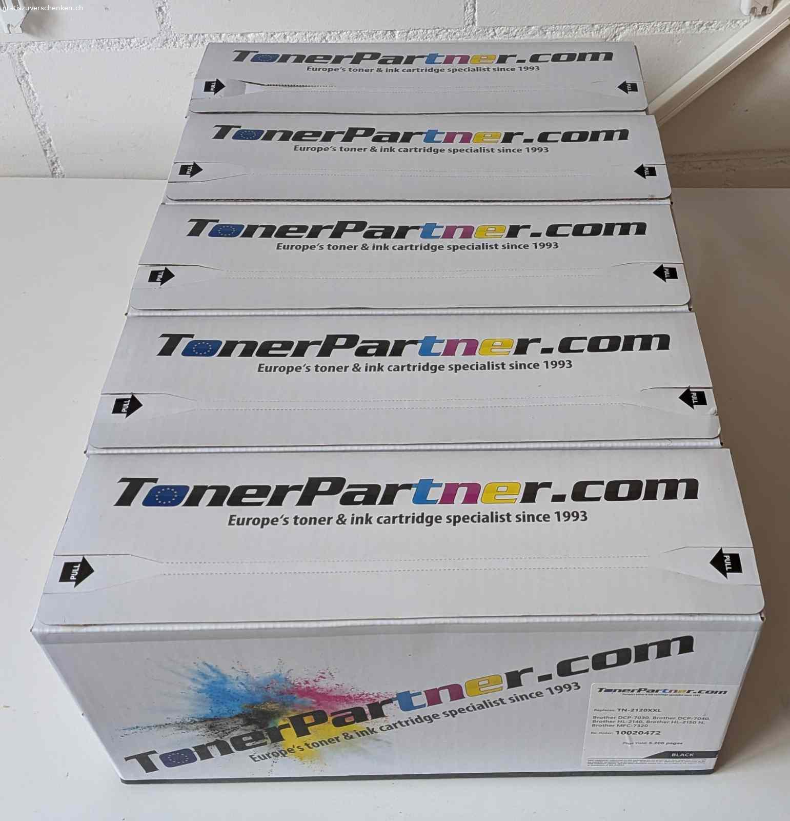 5 Brother-Toner, HL 2140, 2150. Neue Brother-Toner, ungebraucht, da der Drucker nicht mehr funktioniert ...