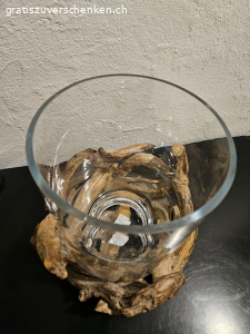 Altholz mit GlasTopf für Kerze