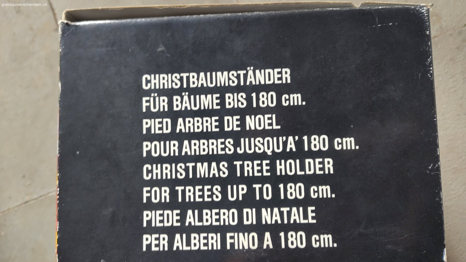 Christbaumständer. Christbaumständer aus Glas, grün, für Bäume bis 180cm
intakt, keine Absplitterungen