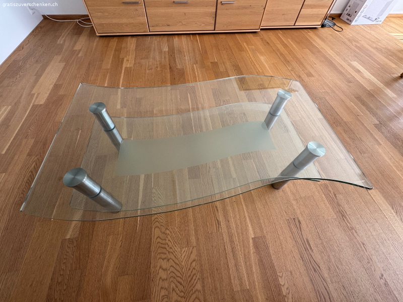 Couch-Tisch mit Glasplatte