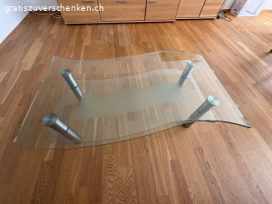 Couch-Tisch mit Glasplatte
