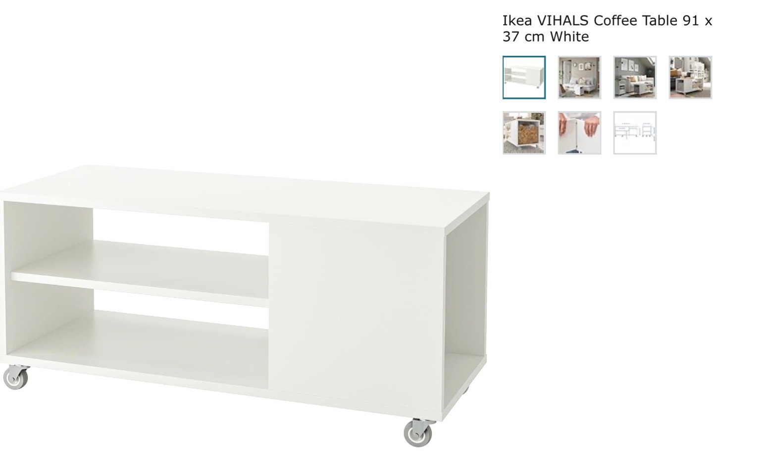 Couchtisch. Ikea Vihals Couchtisch / Salontisch
37 cm hoch 37 cm breit und 91 cm lang
Mit Räder und Schrauben dabei, aktuell nicht montiert
Guter Zustand

in Chur Wiesental abzuholen