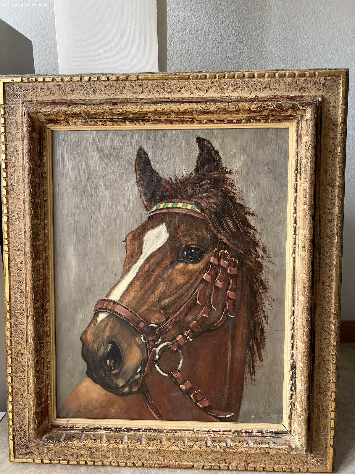 Das Pferd,Öl Malerei. Gratis zum verschenken!
Das Pferd, Öl Gemälde, 
ca. 55 cm zu 65 cm