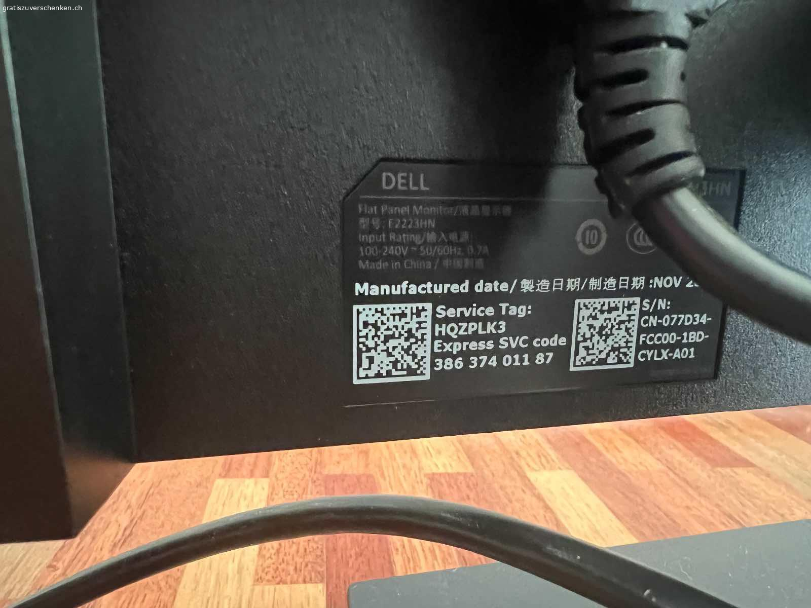 Dell Bildschirme. Zu Verschenken wegen Umzug.
2x Dell Bildschirme mit 21.45 Zoll inkl, Stromkabeln.

Beide funktionieren einwandfrei und weisen keine Defekte auf.

Abholung nach Absprache