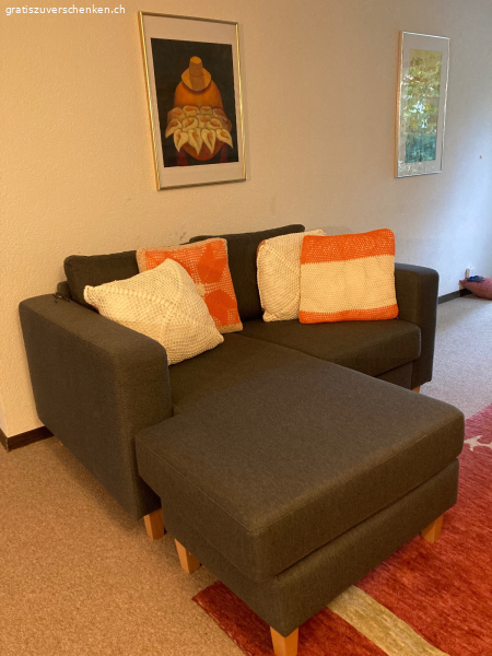 Dunkelbrauner Ecksofa 1-Sitzer mit Longchair