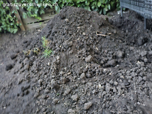 Erde. Erde
7 gefüllte rote Kisten
Plus 1x Haufen
Alles zusammen ist geschätzt 300l
Die roten Kisten sind nicht inklusive