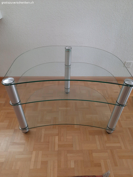 Fernsehtisch aus Glas gross