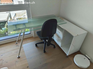 Glastisch mit Stuhl gebraucht