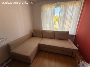Ikea Friheten Eckbettsofa mit Stauraum in beige