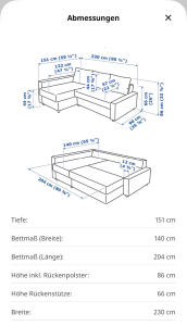 Ikea Friheten Eckbettsofa mit Stauraum in beige