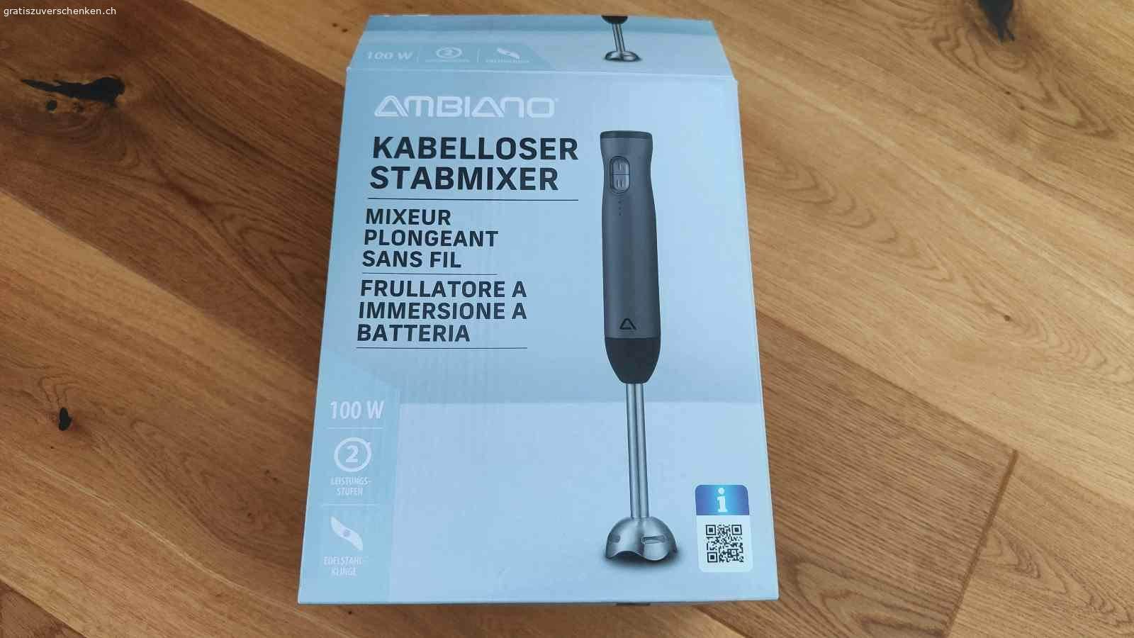 Kabelloser Stabmixer / Pürierstab. Nie gebraucht, nur einmal kurz ausgepackt.