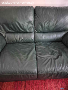 Leder Sofa Couch 2-Sitzer gratis
