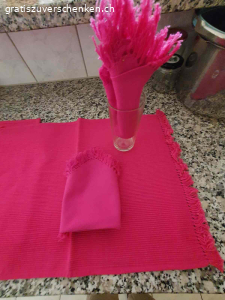 Leinen Tischset mit Servietten