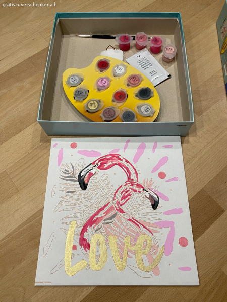 Malen nach Zahlen Bild Flamingo