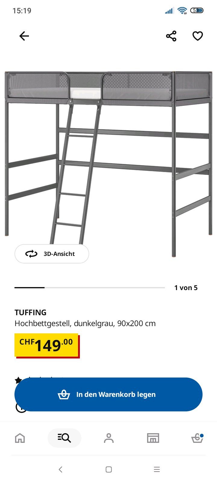 Metallhochbett. Praktisches Metallhochbett von IKEA praktisch Neu wegen Umzug zu verschenken