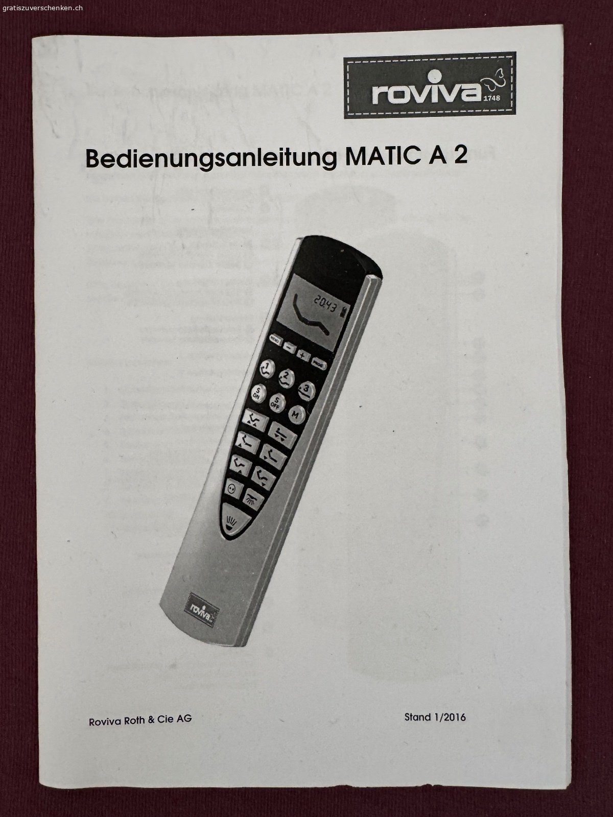 Pflegebett elektrisch, Roviva. Pflegebett mit elektrischem Lattenrost (Dream Away Contour Modell 5) mit Matic A2 Fernbedienung, 
Roviva-Matratze Dream-Away Climaxx Grand-Hygiene
120cm x200cm