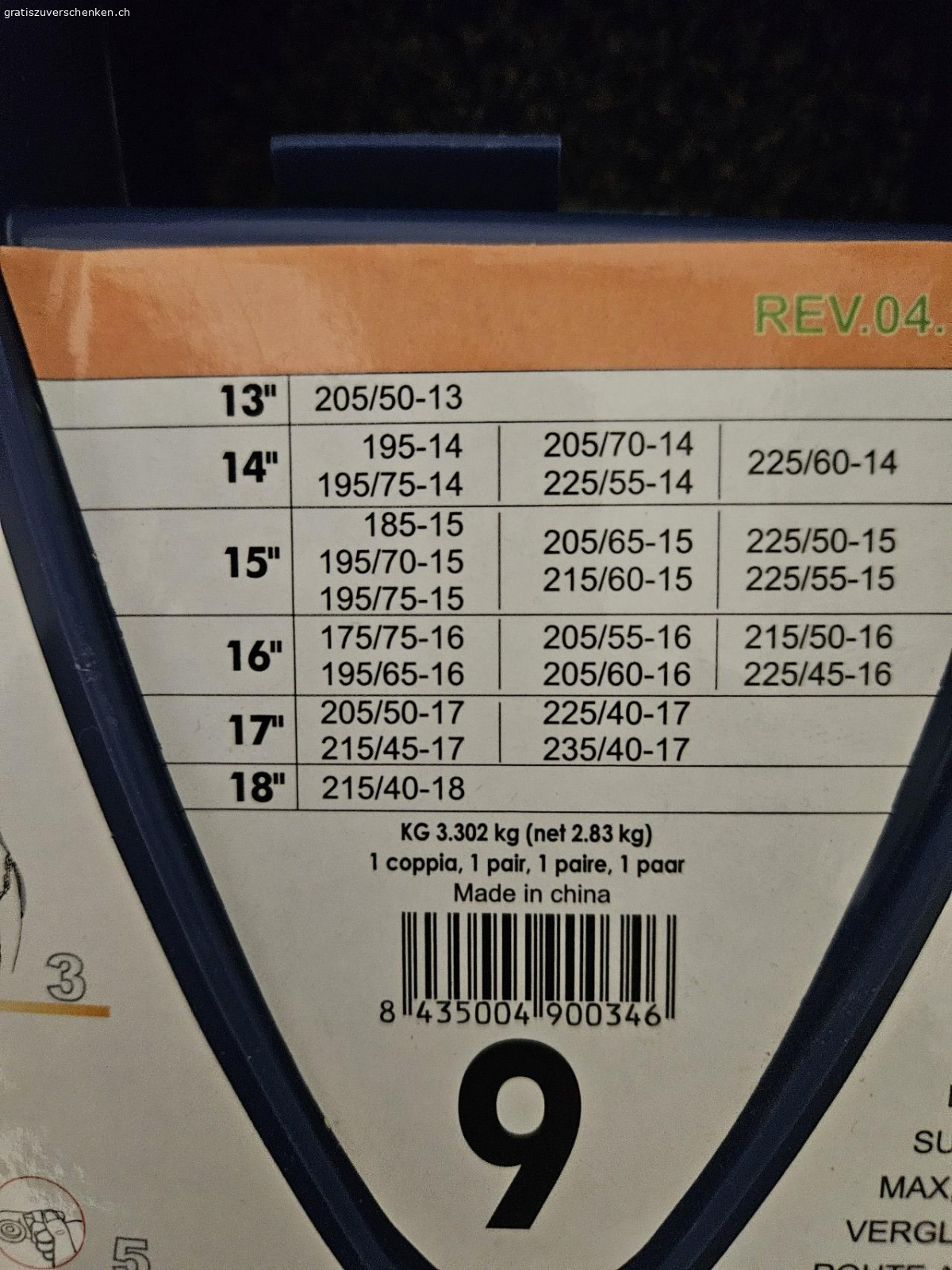 Schneekette. Neu ungebraucht