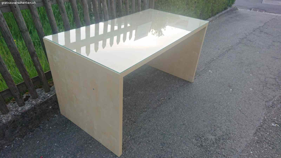 Schreibtisch mit Glasplatte