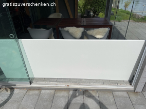 Tisch weiss 2.40 x 0.85. inkl. 4 Tischbeine in Metall grau