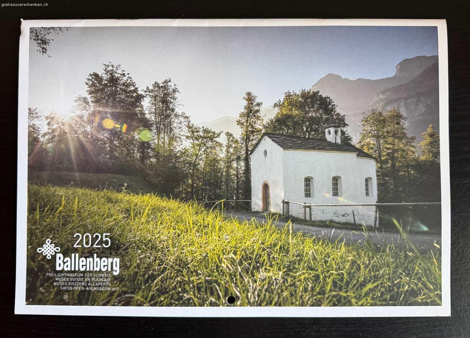 Wandkalender Ballenberg. Wandkalender Ballenberg
A4
Pro Monat ein Foto vom Freilichtmuseum Ballenberg und Monatsdaten